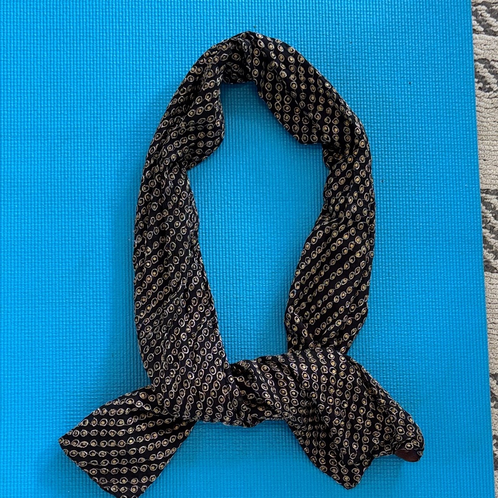 Chic Black Scarf with Gold Accents